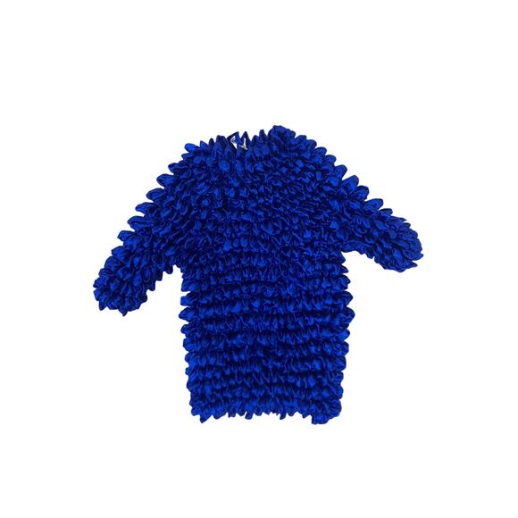 Royal Blue Stretchy 90s Y2K Shirt Magic Stretch Retro Fitted Top - Picture 2 of 3